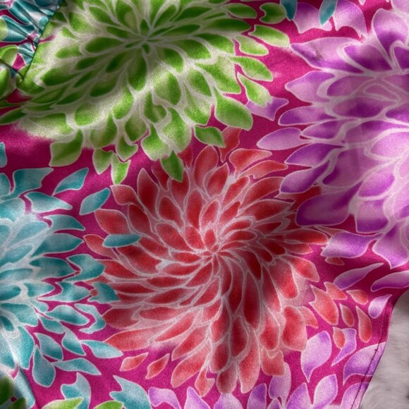 La senza 2 piece set tank top and shorts pajamas lounge fireworks floral shiny - Picture 5 of 7